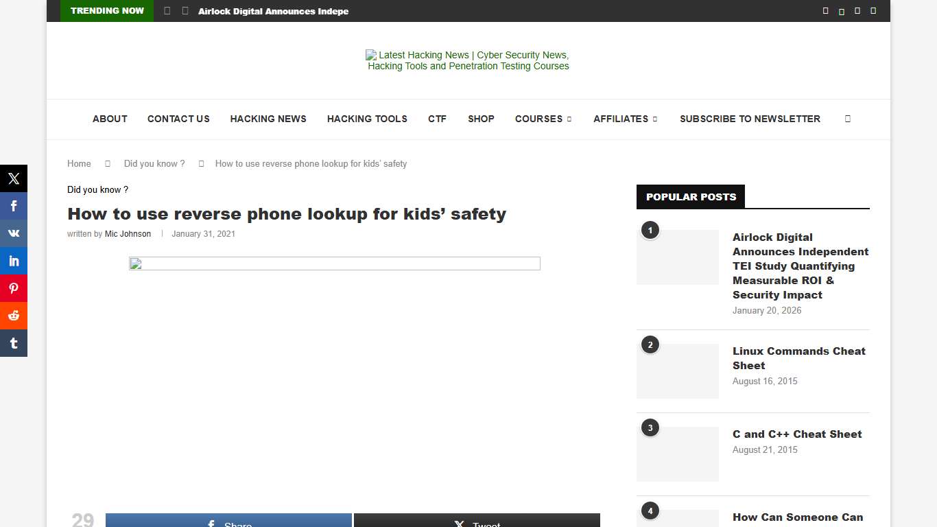 How to use reverse phone lookup for kids' safety - Latest Hacking News Cyber Security News, Hacking Tools and Penetration Testing Courses